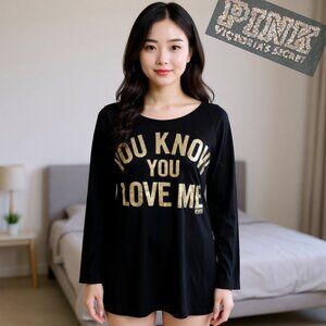 Victoria's Secret PINK Gossip Girl 'You Know You Love Me' Long Sleeve T-Shirt M